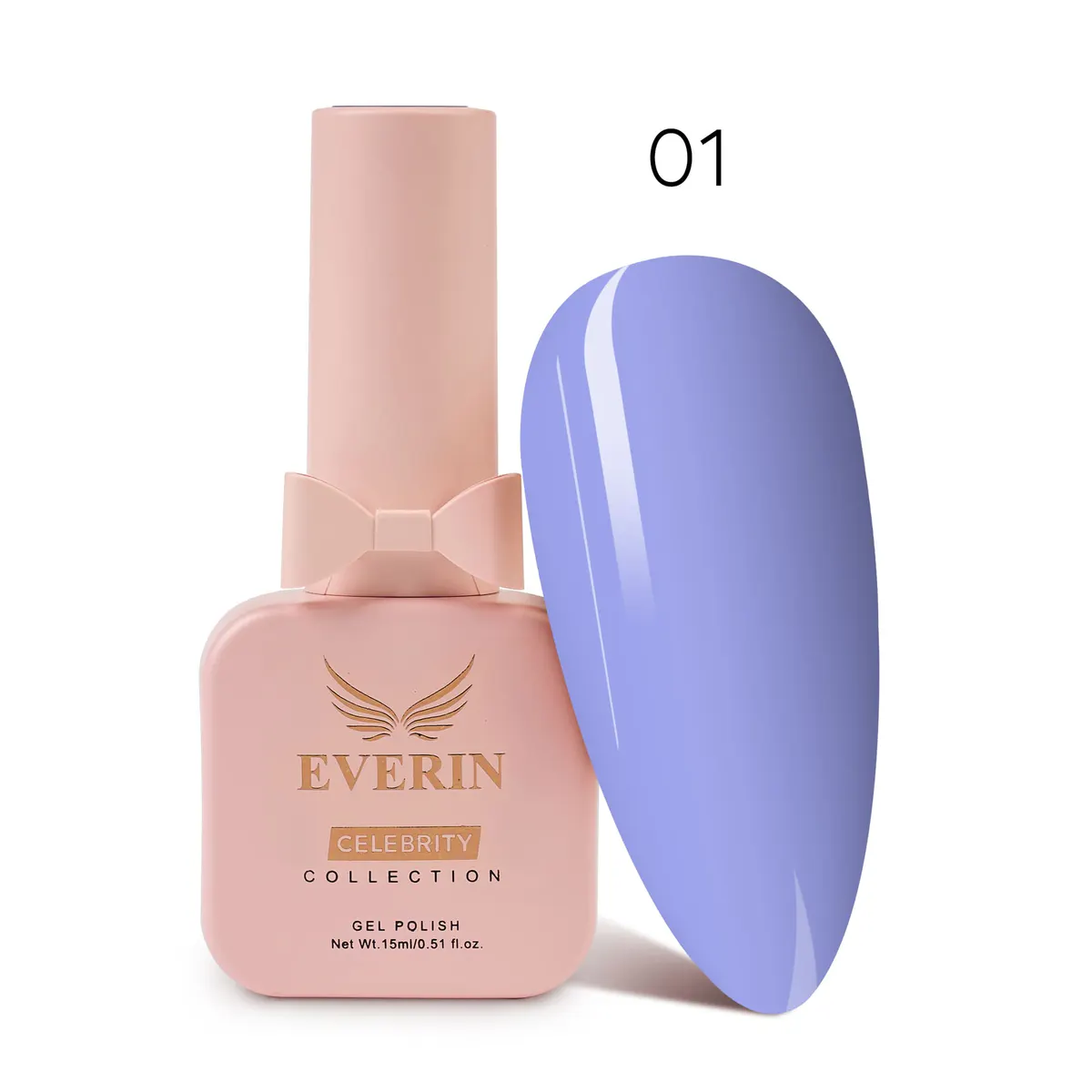 Ojă Semipermanentă Everin Celebrity 15 ml – 01 Lilac Dream | Luciu Intens & Rezistență