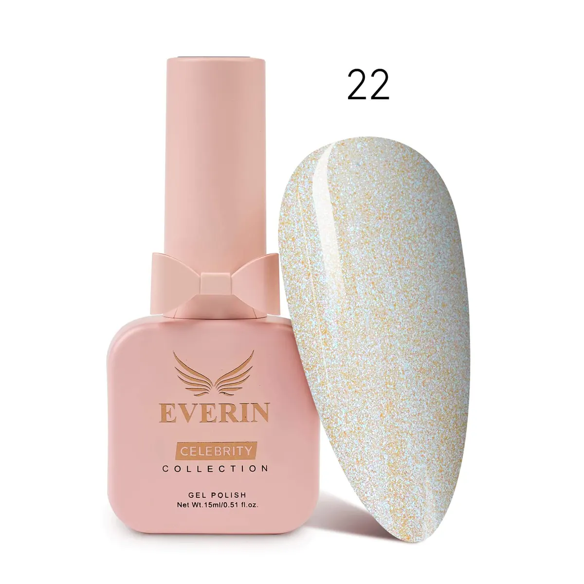 Ojă Semipermanentă Everin Celebrity 15 ml – 22 Crystal Shine | Luciu Intens & Strălucire