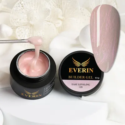 Everin Builder Gel Easy Leveling 18 – Gel Construcție Autonivelant 15g (Soft Shimmer Pink Nude)