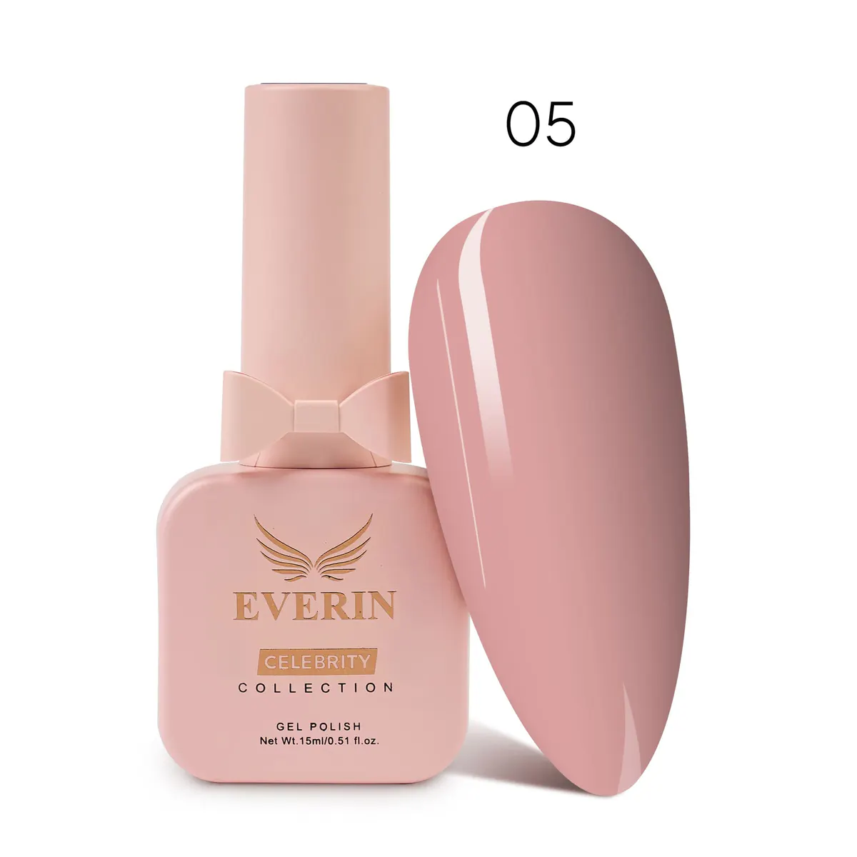 Ojă Semipermanentă Everin Celebrity 15 ml – 05 Nude Elegance | Luciu Intens & Rezistență
