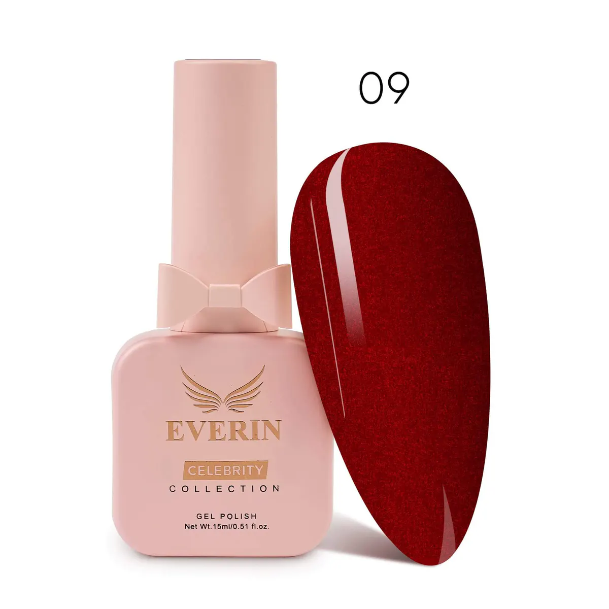 Ojă Semipermanentă Everin Celebrity 15 ml – 09 Ruby Shine | Luciu Intens & Rezistență