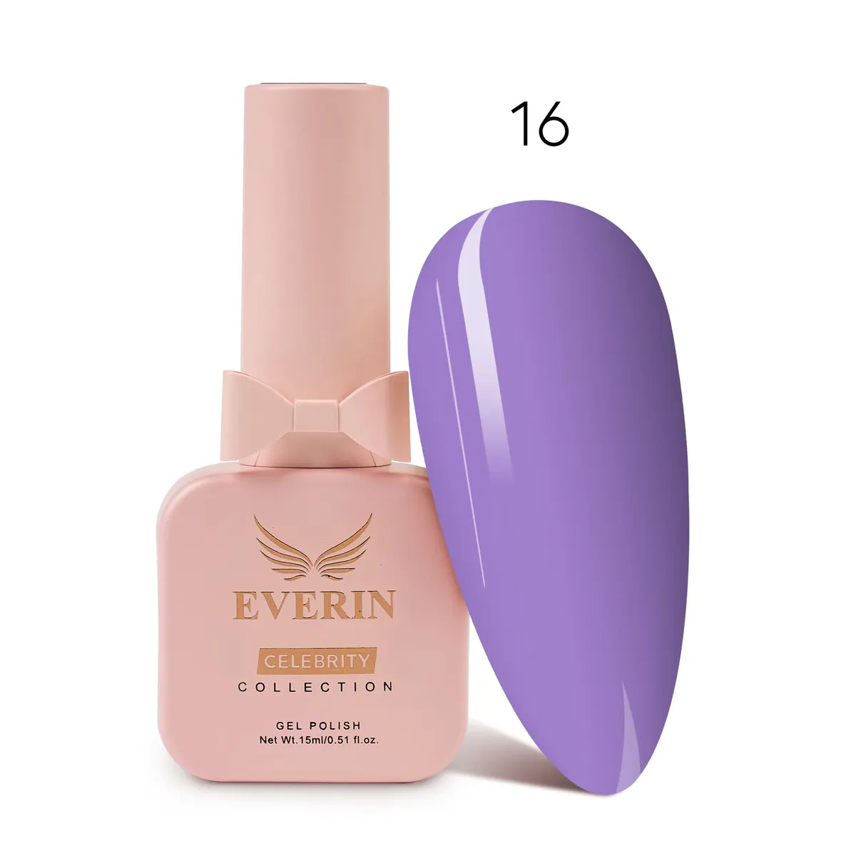 Ojă Semipermanentă Everin Celebrity 15 ml – 16 Lavender Bliss | Luciu Intens & Rezistență