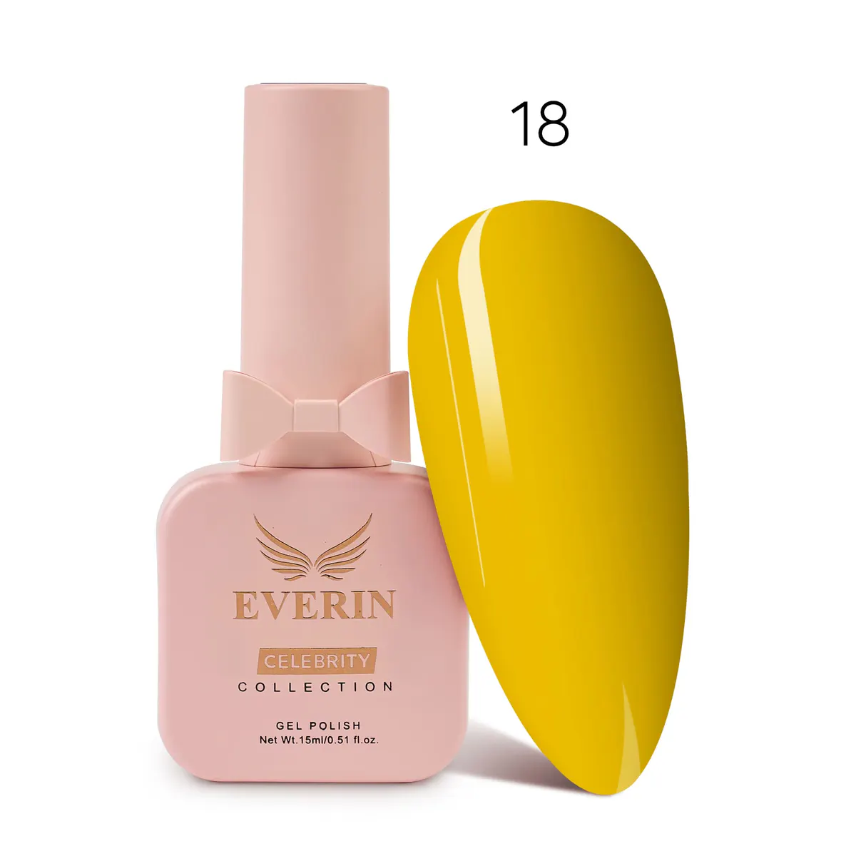 Ojă Semipermanentă Everin Celebrity 15 ml – 18 Sunny Glow | Luciu Intens & Rezistență