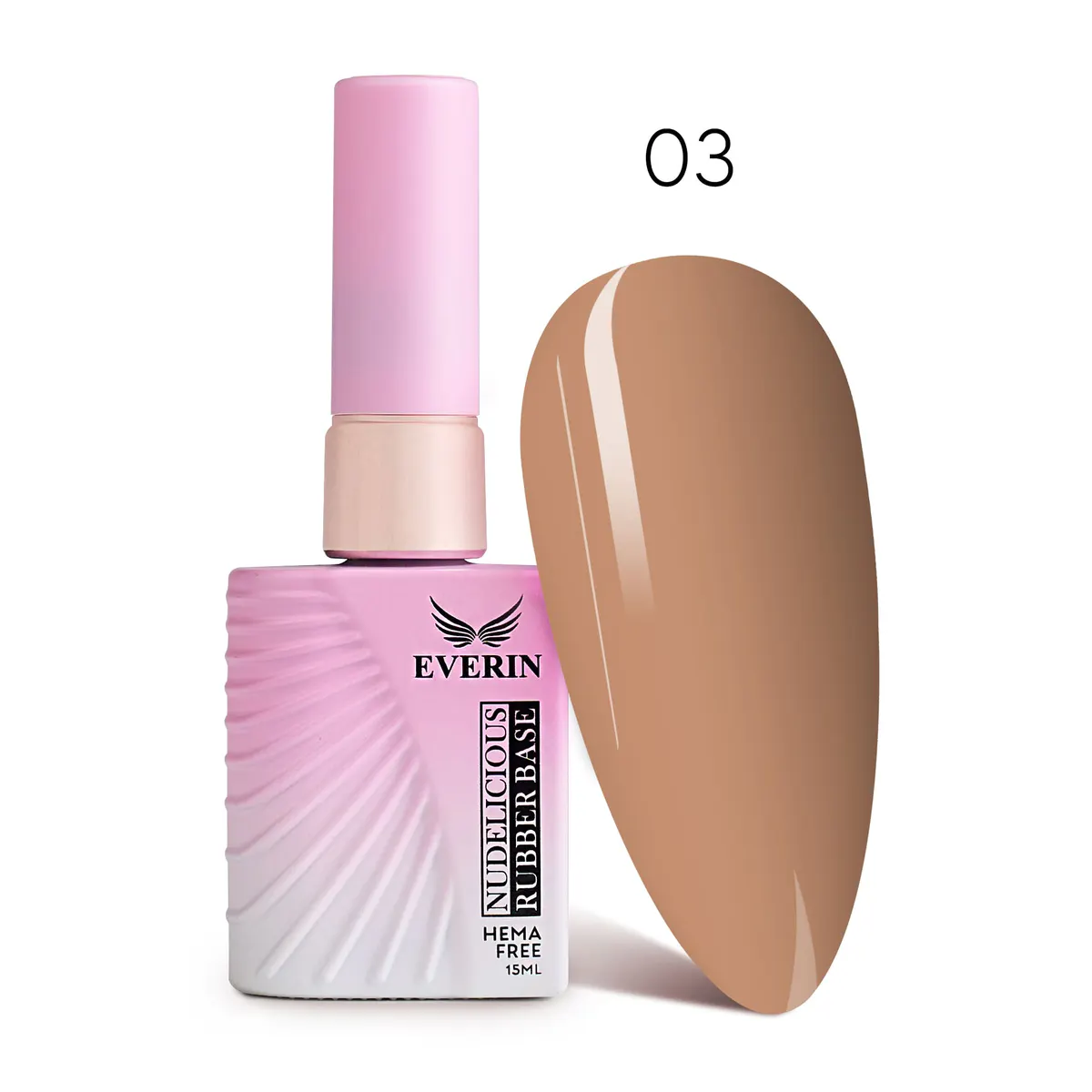 Rubber Base Everin Nudelicious 03 – Bază rubber Nude Bej-Miere, HEMA & TPO Free, 15ml