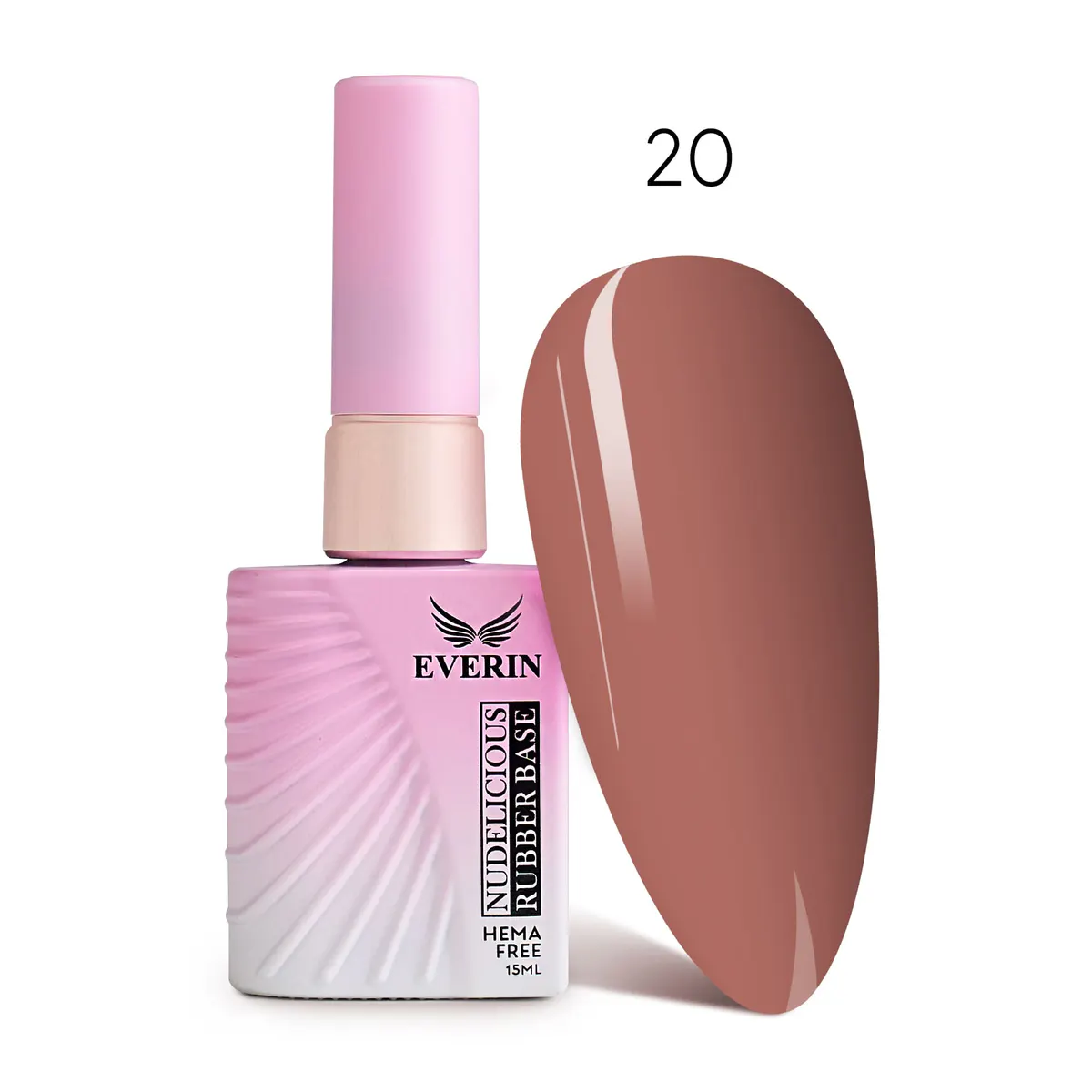 Rubber Base Everin Nudelicious 20 – Bază rubber Nude Cald, HEMA & TPO Free, 15ml