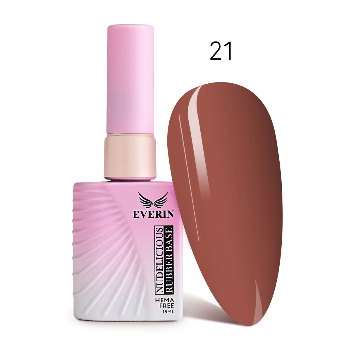 Rubber Base Everin Nudelicious 21 – Bază rubber Nude Terracotta, HEMA & TPO Free, 15ml