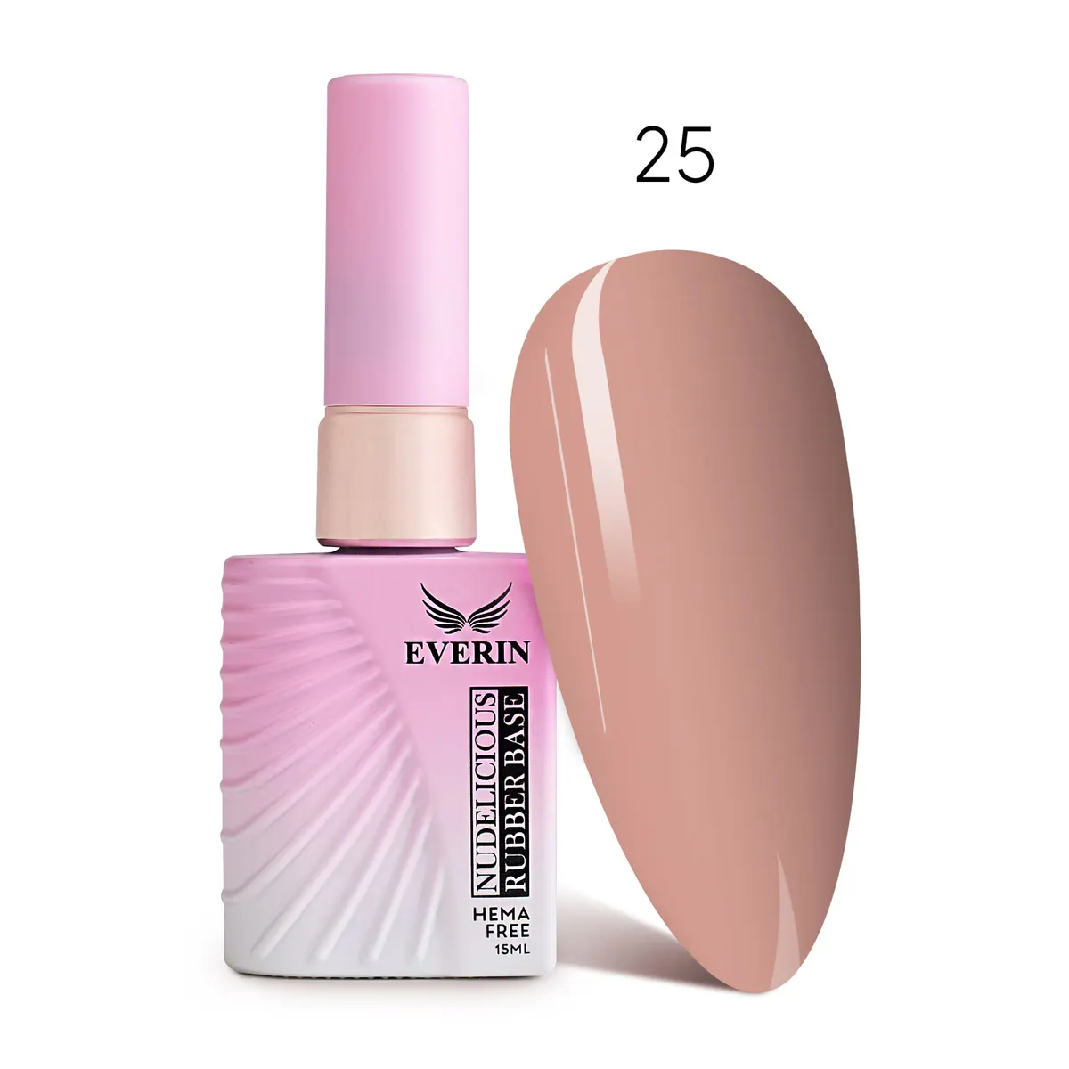 Rubber Base Everin Nudelicious 25 – Bază rubber Nude, HEMA & TPO Free, 15ml
