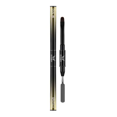 Pensulă Dublă Pro Art Oval 6mm + Spatulă Gold Everin | Pensulă Profesională Gel