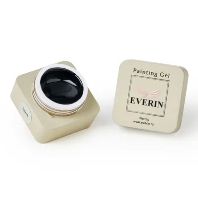 Painting Gel Negru Everin 5g | Gel Black pentru Nail Art