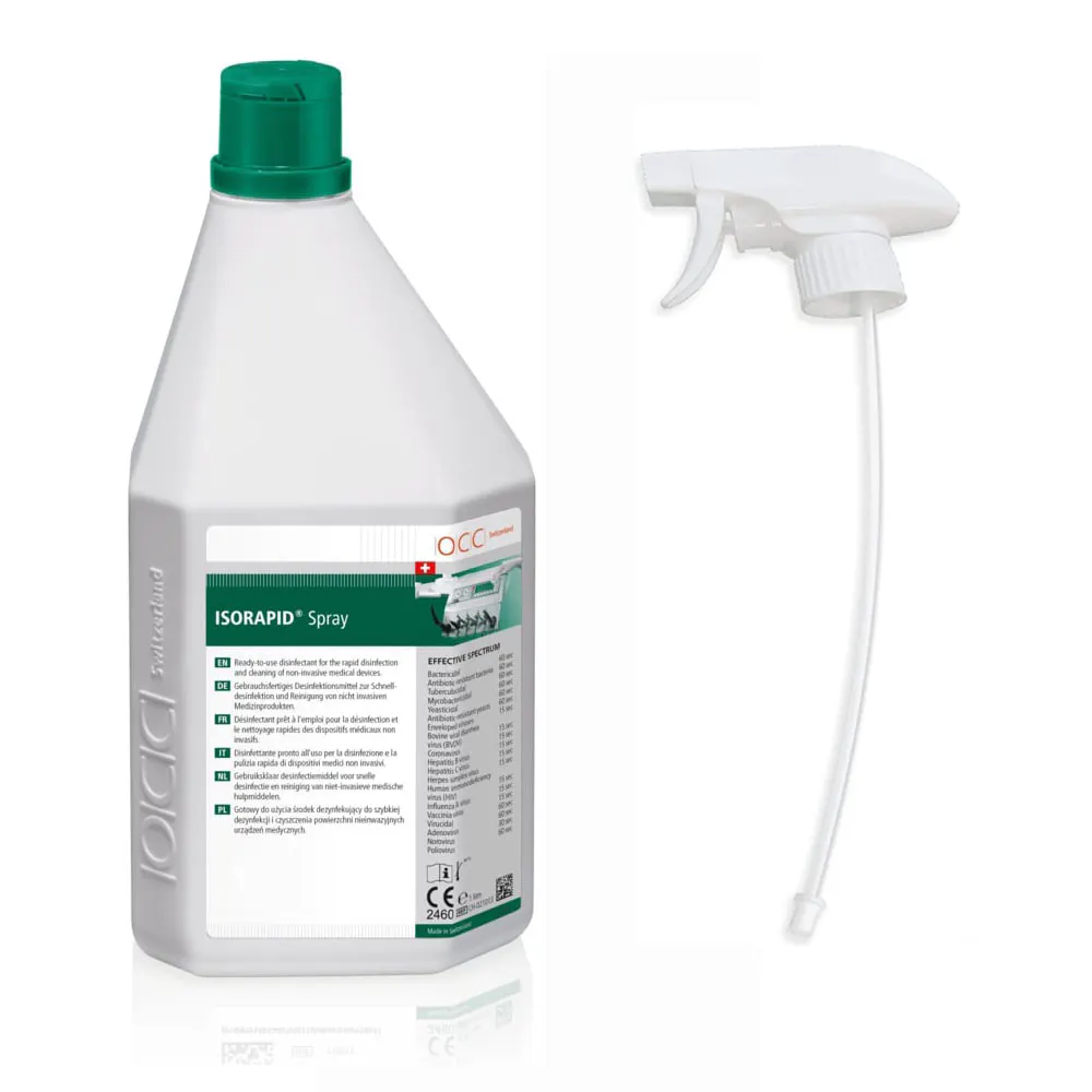 ISORAPID Spray 1L cu pulverizator – Dezinfectant rapid pentru instrumentar și suprafețe