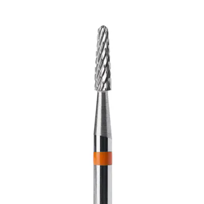 Capăt Freză Tungsten Carbide Portocaliu 2,3x8mm BTE-4R – Curățare Cuticule și Finisare Punctuală | Everin