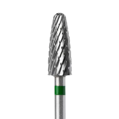 Capăt Freză Tungsten Carbide Verde 5x13mm BTE-9V – Puternic pentru Îndepărtare Rapidă Gel și Acryl | Everin