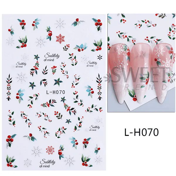 Sticker decor unghii model iarnă/Crăciun L-H070 - Everin