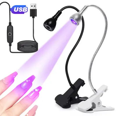 Lampă UV/LED Easy Flex 360° – 5W – argintiu | Mini lampă pentru polimerizare unghii și nail art