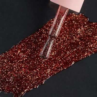 Ojă Semipermanentă Everin Selective 114 7ml – Glitter Cupru Intens Micro-Glitter, Copper Sparkle