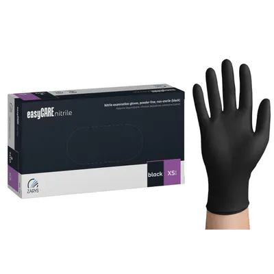 Mănuși Nitril Nepudrate EasyCare 100 Buc Mărime XS Negru - Everin