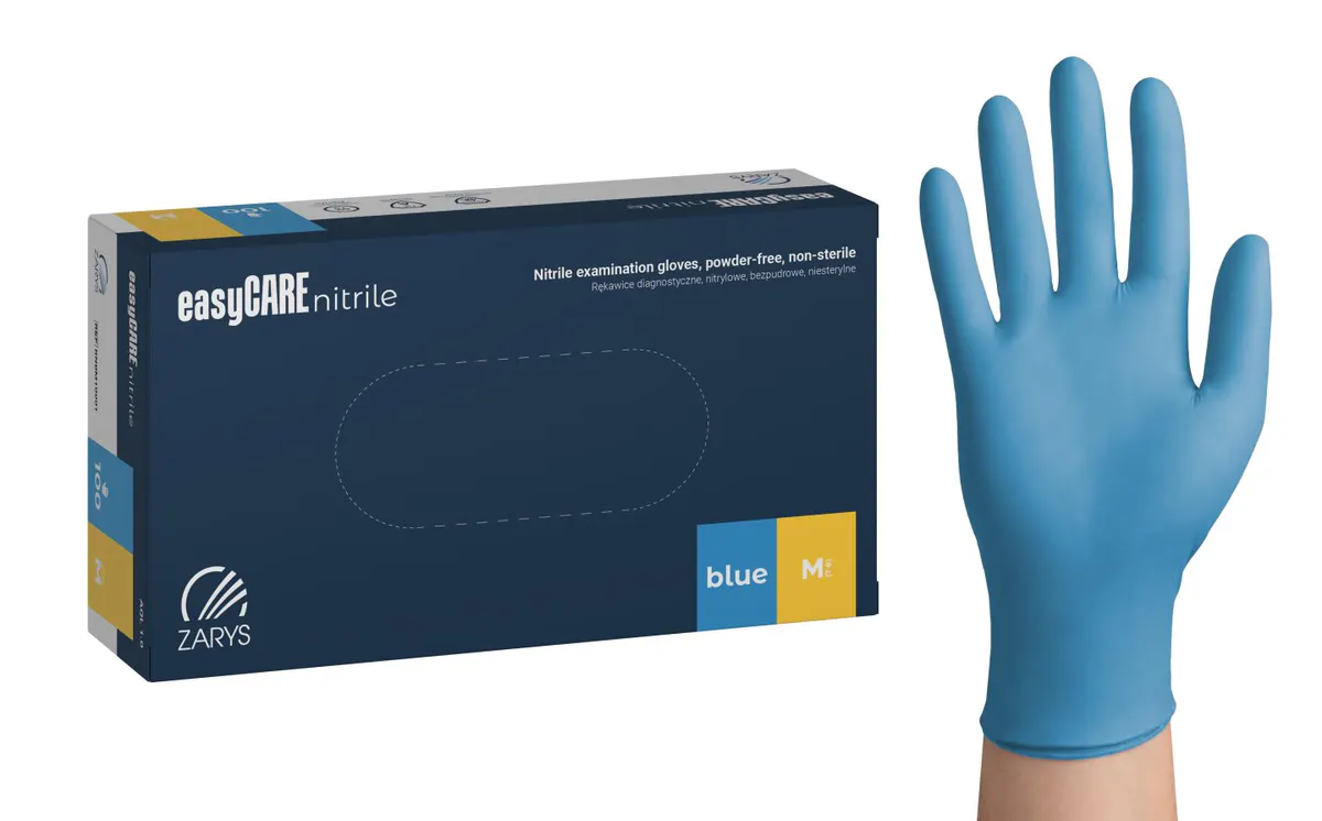 Mănuși Nitril Nepudrate EasyCare 100 Buc Mărime M Albastru - Everin