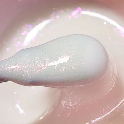 Gel Milky White - Shimmer Obsession Gel Everin 50gr cu Sclipici 02