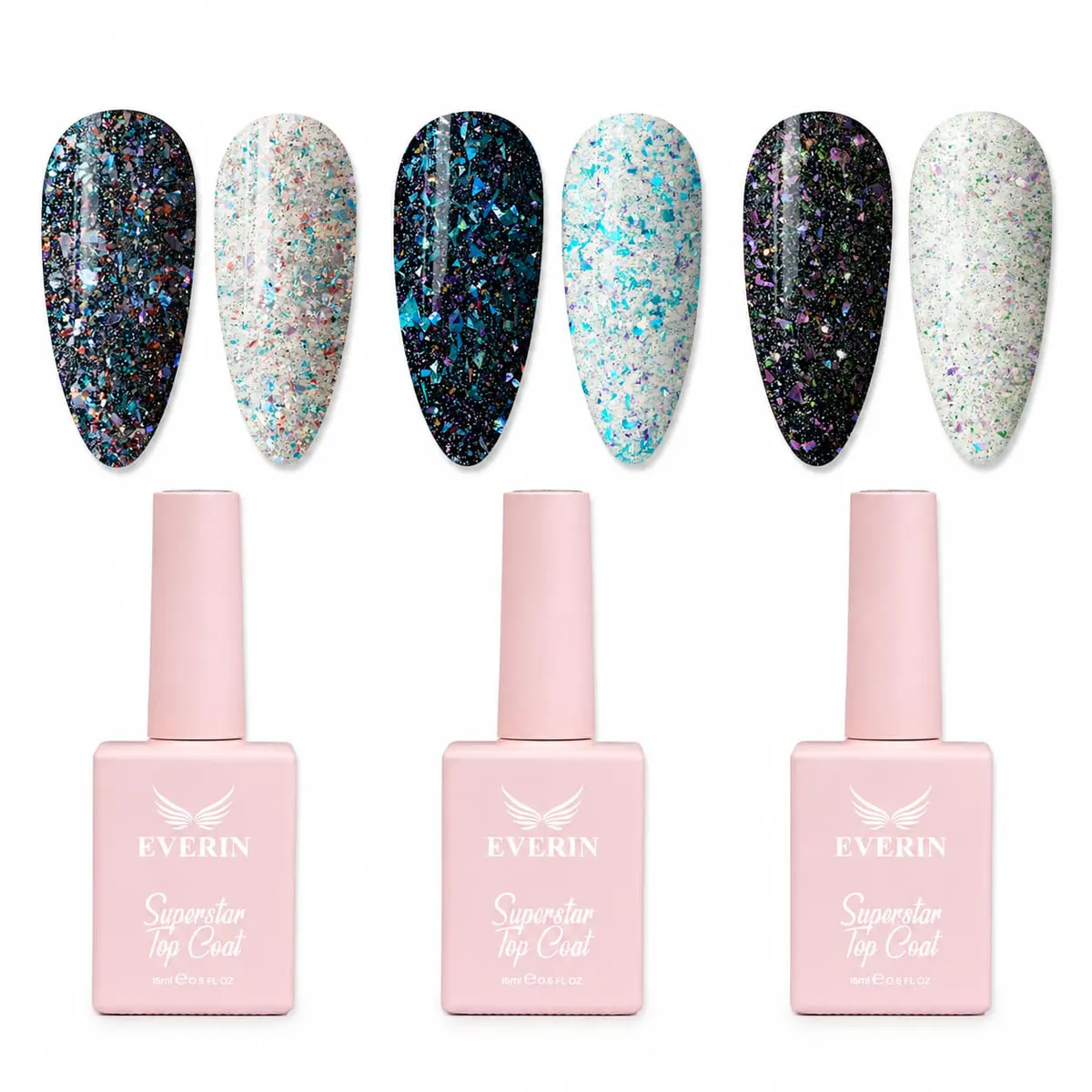 Set 3 Superstar Top Coat Everin SST1 - Elizabeth, Yasmeen, Nadja