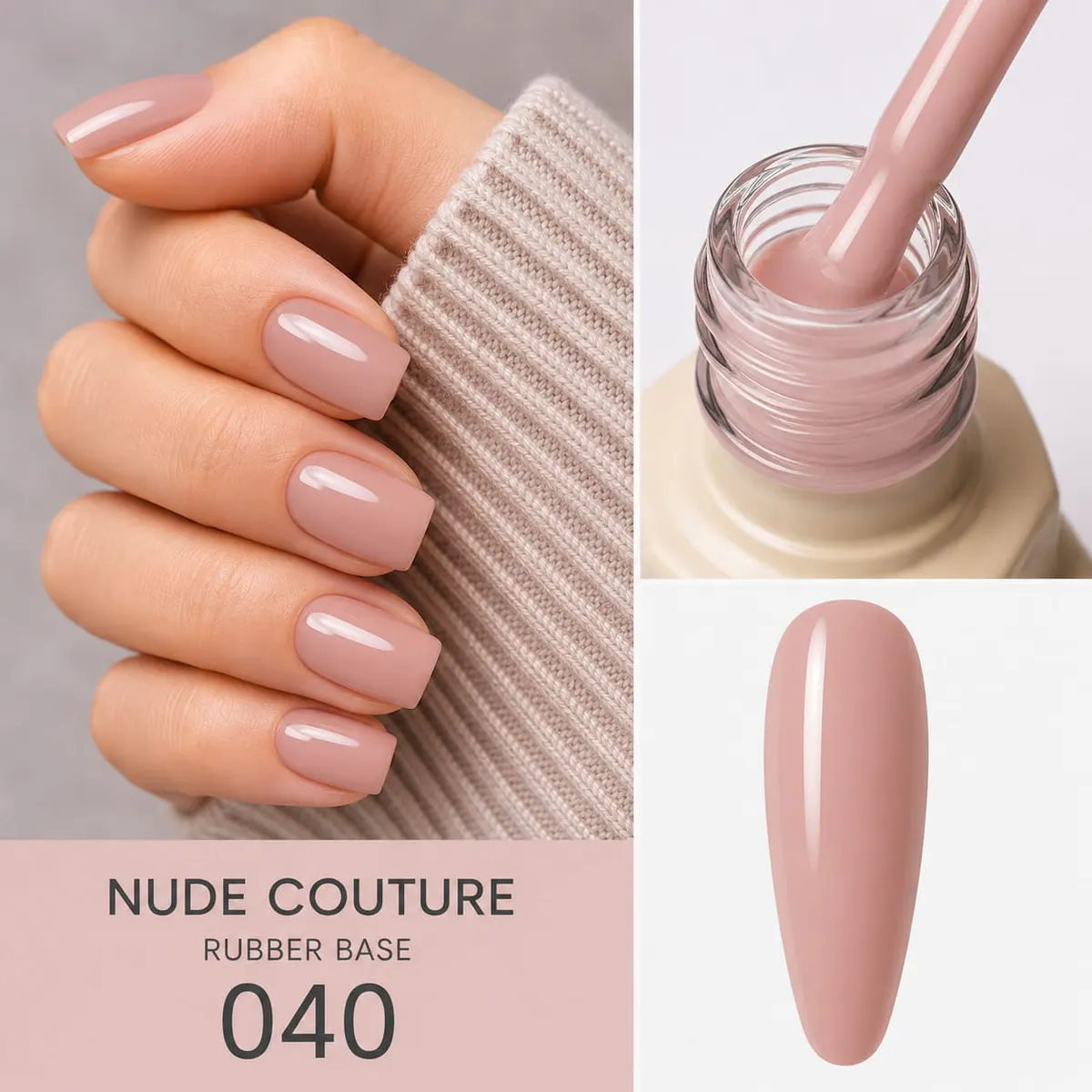 Rubber Base Everin Nude Couture 40 - Bază Rubber Nude Rose HEMA & TPO Free