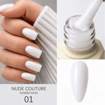 Rubber Base Everin Nude Couture 01 Milky White - Bază Rubber Alb Lăptos