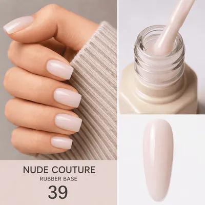 Rubber Base Everin Nude Couture 39 - Bază Rubber Nude Roz Lăptos HEMA & TPO Free
