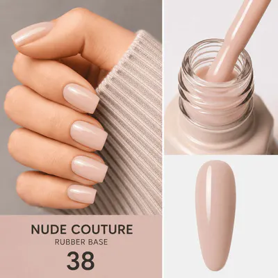 Rubber Base Everin Nude Couture 38 - Bază Rubber Nude Bej HEMA & TPO Free