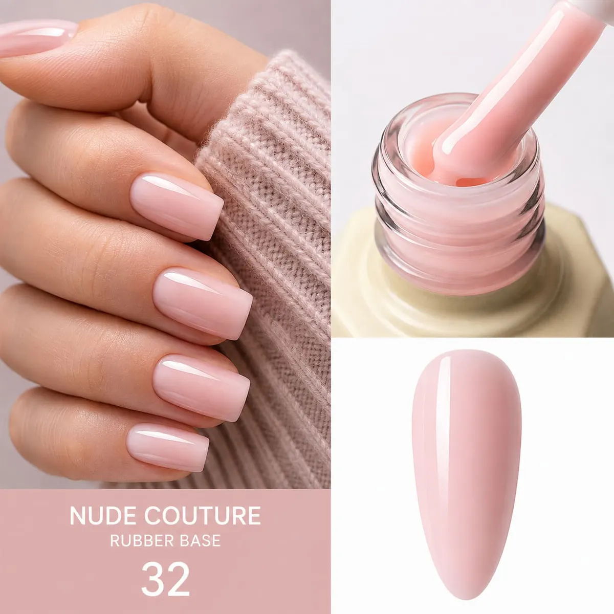Rubber Base Everin Nude Couture 32 - Bază Rubber Roz Nude HEMA & TPO Free
