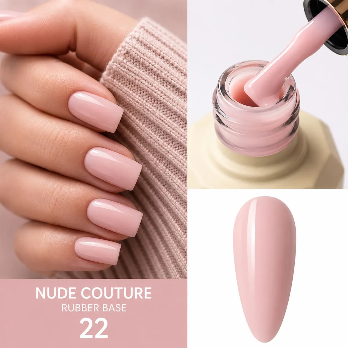 Rubber Base Everin Nude Couture 22 - Bază Rubber Roz Nude HEMA & TPO Free