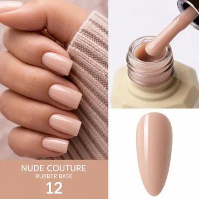 Rubber Base Everin Nude Couture 12 - Bază Rubber Nude Bej HEMA & TPO Free