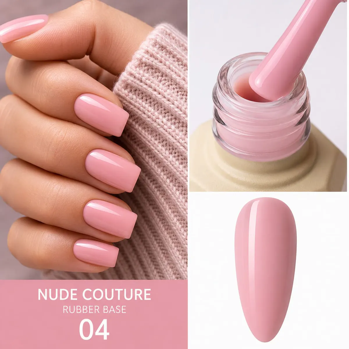 Rubber Base Everin Nude Couture 04 - Bază Rubber Roz Pastel HEMA & TPO Free