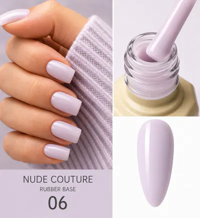 Rubber Base Everin Nude Couture 06 - Bază Rubber Lila Lăptos HEMA & TPO Free