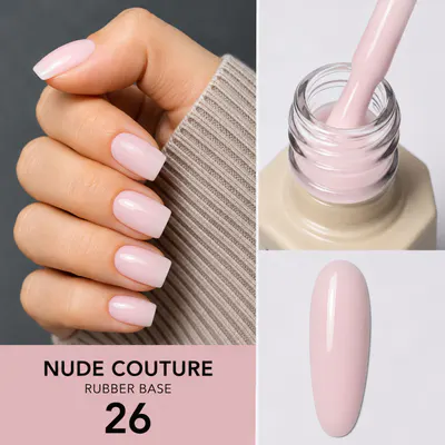 Rubber Base Everin Nude Couture 26 - Bază Rubber Roz Pal HEMA & TPO Free