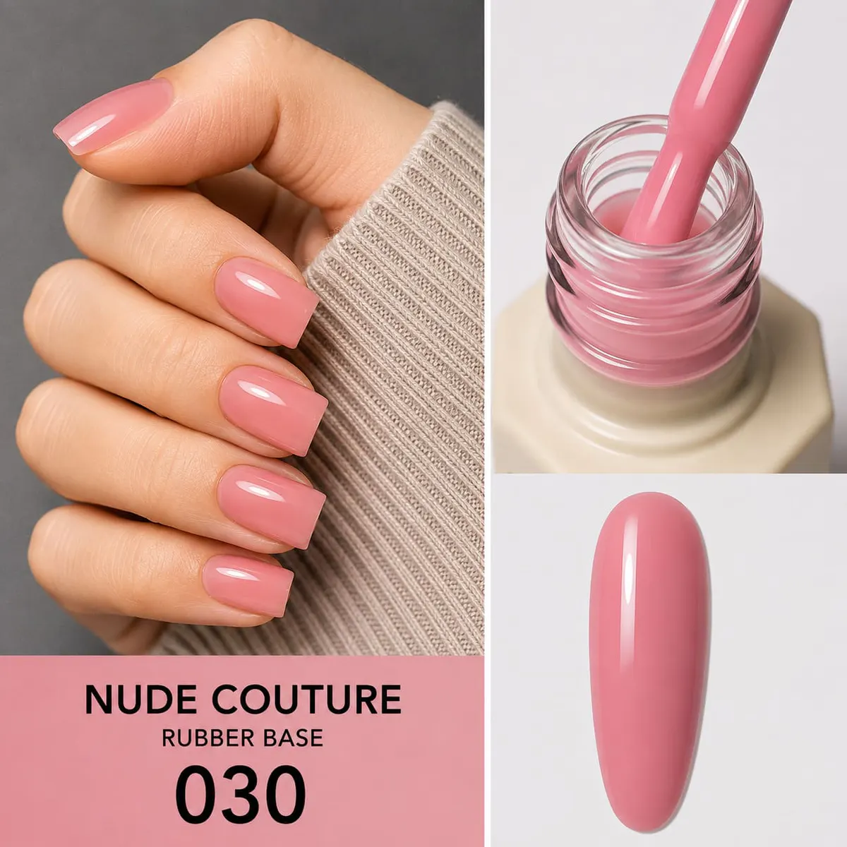 Rubber Base Everin Nude Couture 30 - Bază Rubber Dusty Rose HEMA & TPO Free