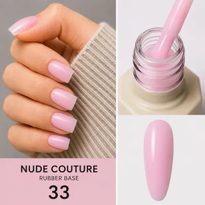 Rubber Base Everin Nude Couture 33 - Bază Rubber Roz Pastel HEMA & TPO Free