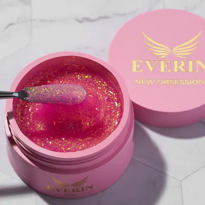 Gel Autonivelant Everin New Obsession Chic Cheers 50gr - Gel Roz cu Sclipici