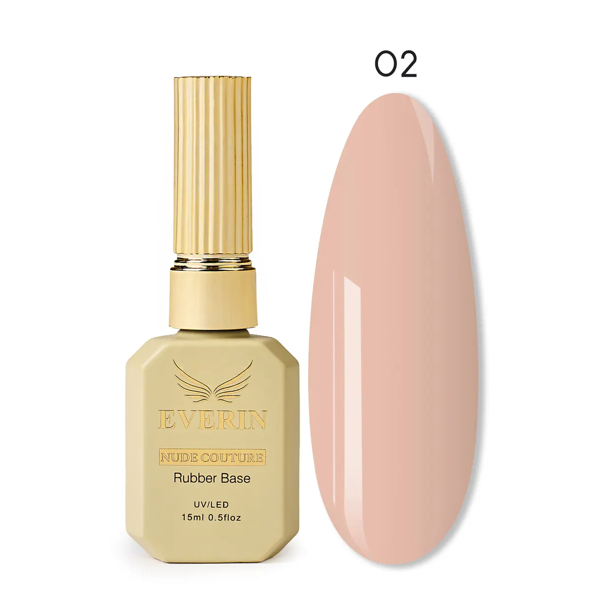 Rubber Base Everin Nude Couture 02 - Bază Rubber Peach Nude HEMA & TPO Free