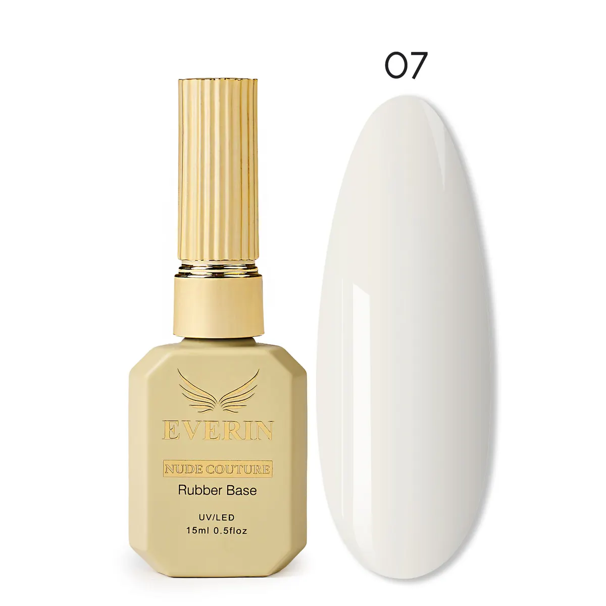 Rubber Base Everin Nude Couture 07 Milky White - Bază Rubber HEMA & TPO Free