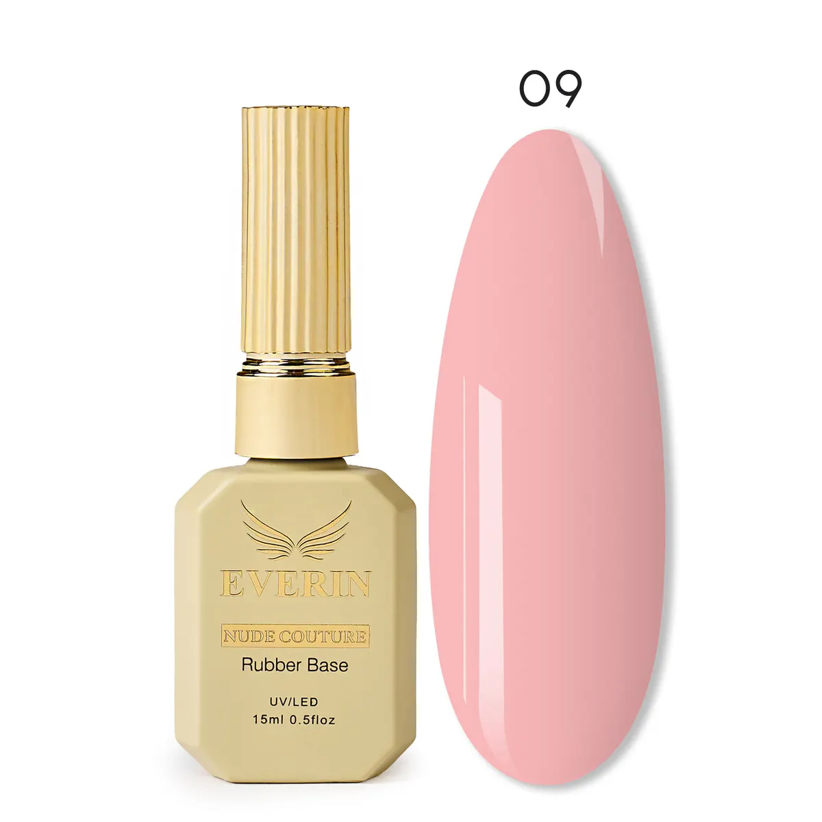 Rubber Base Everin Nude Couture 09 - Bază Rubber Roz Pastel HEMA & TPO Free