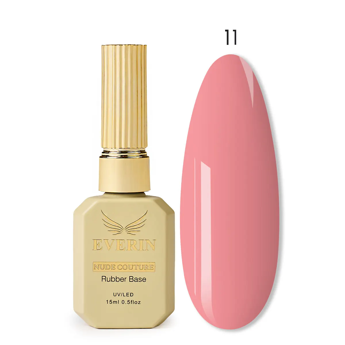Rubber Base Everin Nude Couture 11 - Bază Rubber Rose Coral HEMA & TPO Free