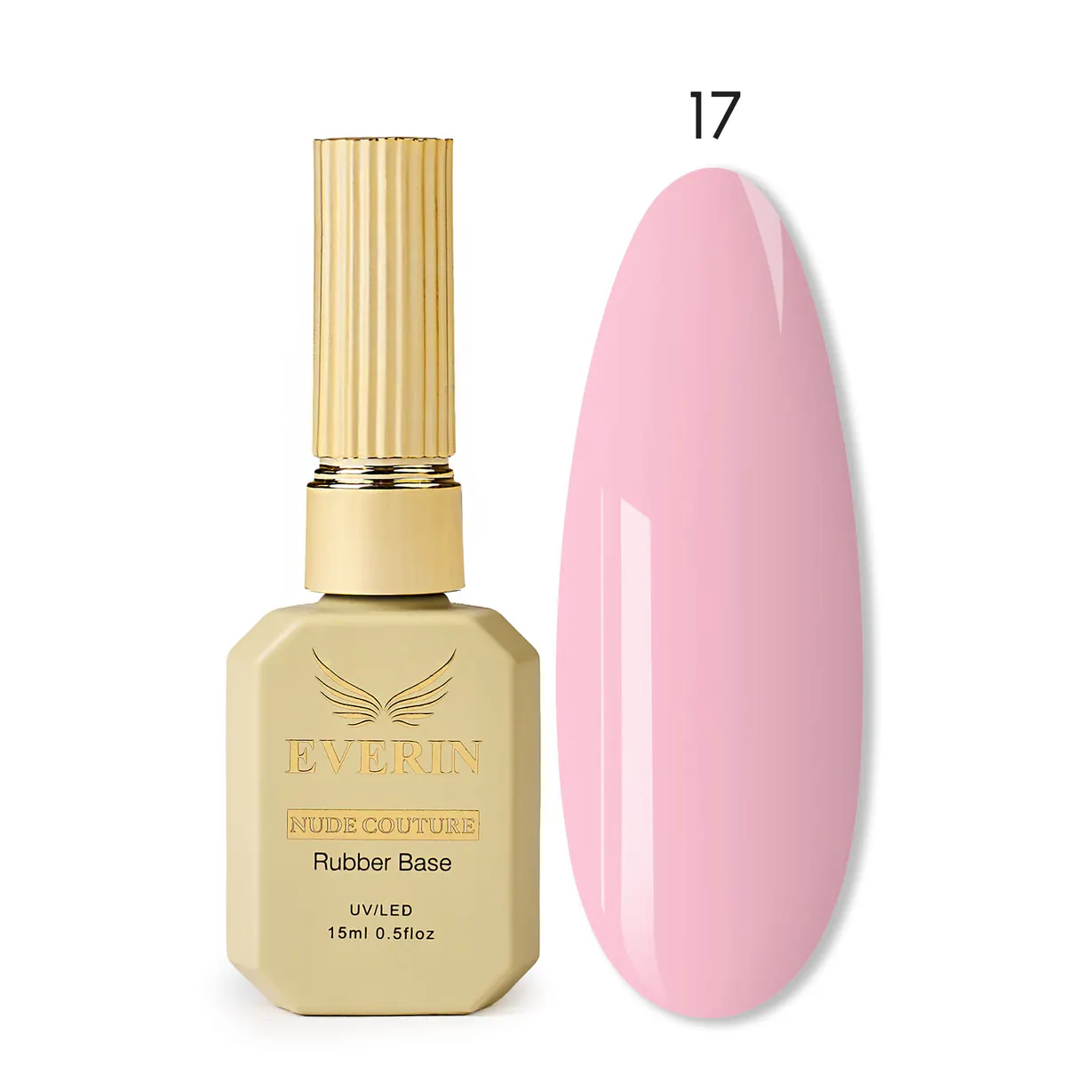 Rubber Base Everin Nude Couture 17 - Bază Rubber Candy Pink HEMA & TPO Free