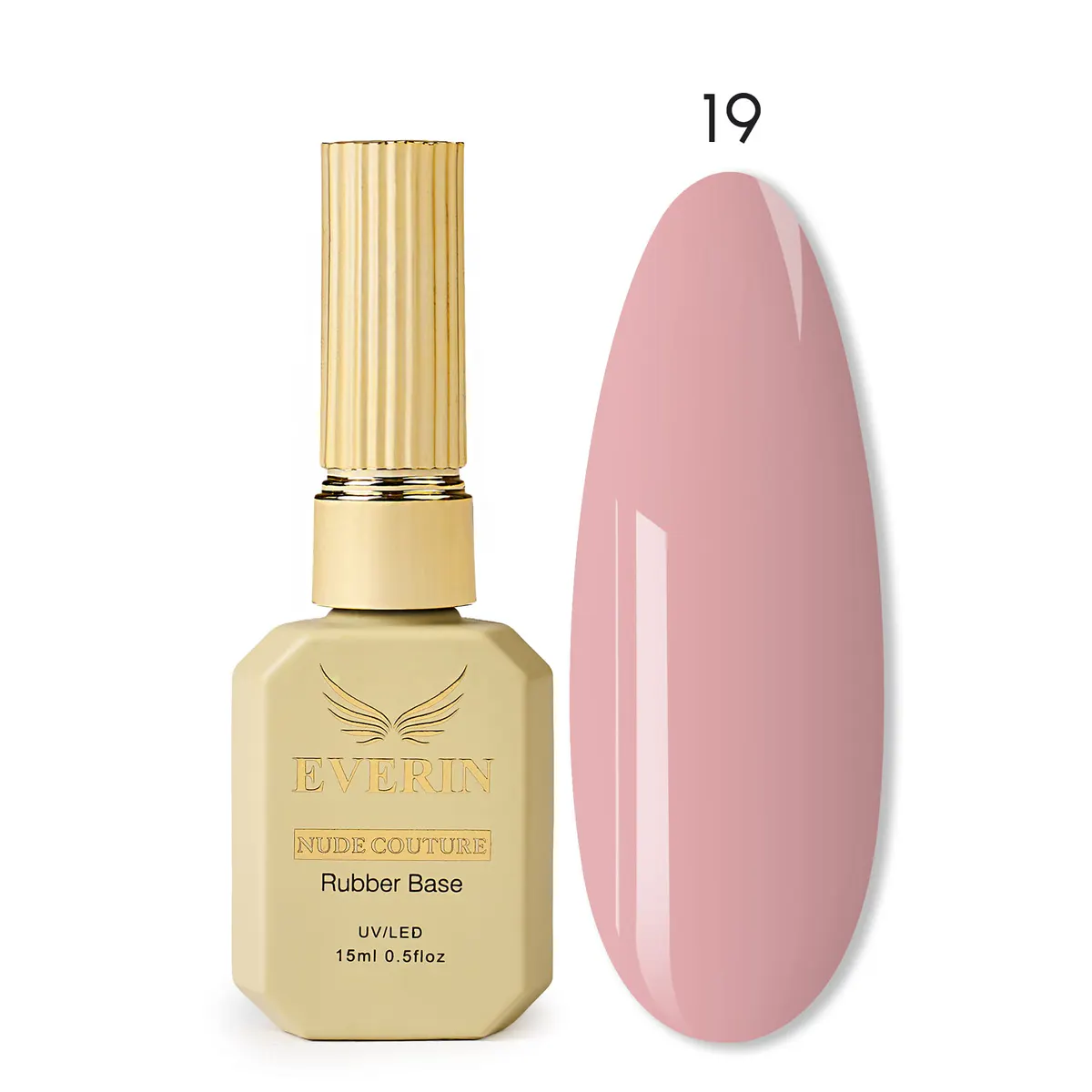 Rubber Base Everin Nude Couture 19 - Bază Rubber Dusty Rose HEMA & TPO Free