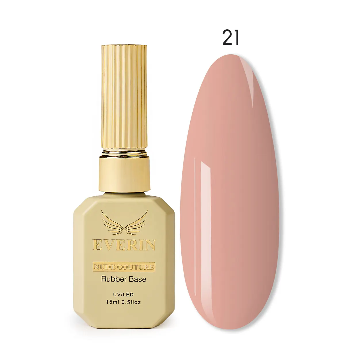 Rubber Base Everin Nude Couture 21 - Bază Rubber Peach Rose HEMA & TPO Free