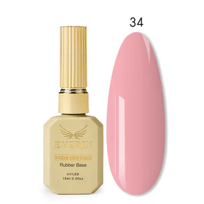 Rubber Base Everin Nude Couture 34 - Bază Rubber Rose Pink HEMA & TPO Free
