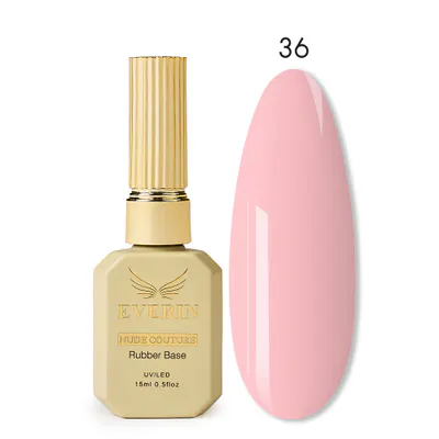 Rubber Base Everin Nude Couture 36 - Bază Rubber Blush Pink HEMA & TPO Free