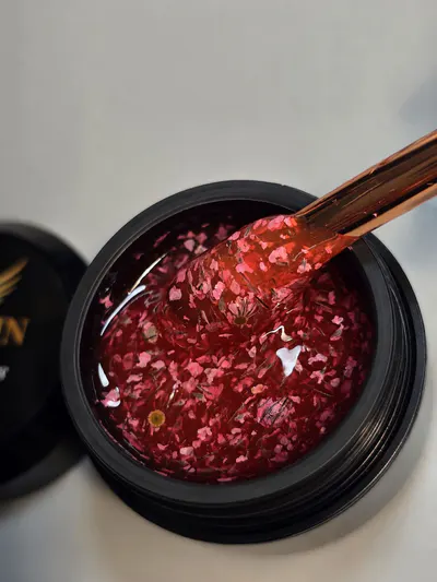 Gel Autonivelant Everin Petal Stories Rose Pink 15gr - Gel cu Flori Uscate