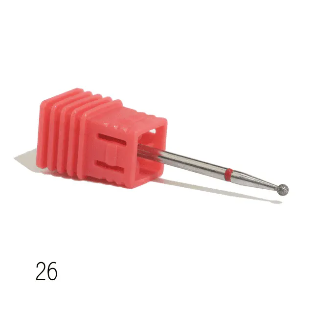 Bit diamantat pentru cuticule „biluță” roșu 2mm