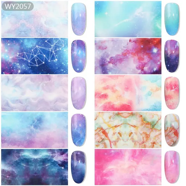 Set 10 folii de transfer galaxy