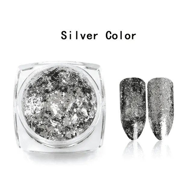 Fulgi decor unghii silver