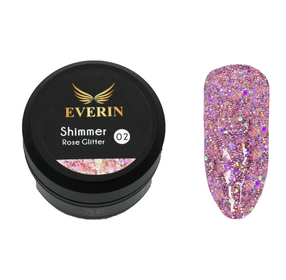 Gel color Shimmer Rose Glitter Everin 5ml - 02 - SRG-01